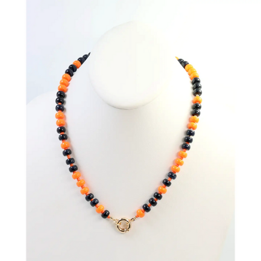 McLane Stone Necklace with Toggle - Navy Orange