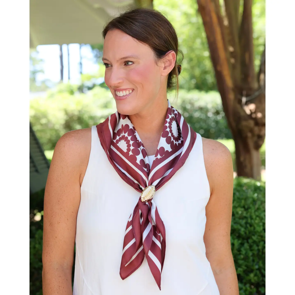 Lucy Floral Scarf Medium Maroon White