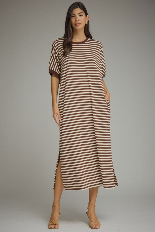 Stripe Middi with Contrast Trim