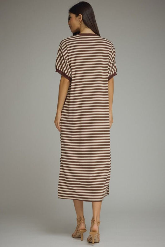 Stripe Middi with Contrast Trim