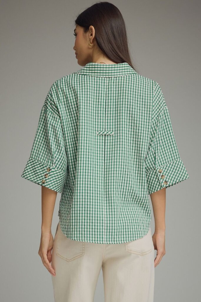 Gingham V-Neck Top