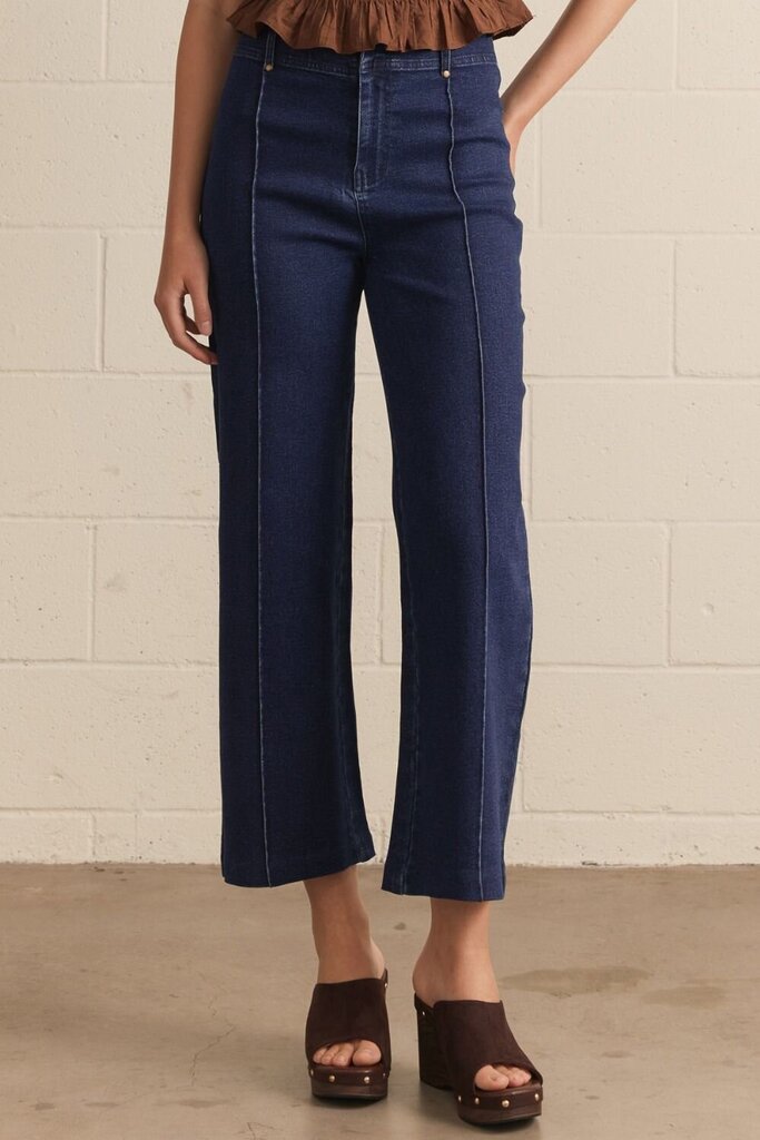 High Rise Wide- Leg Pant - DK DENIM