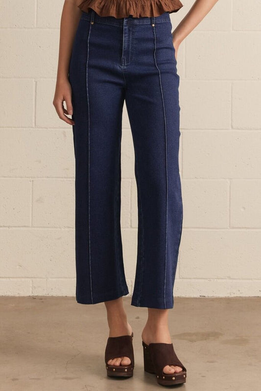 High Rise Wide- Leg Pant - DK DENIM