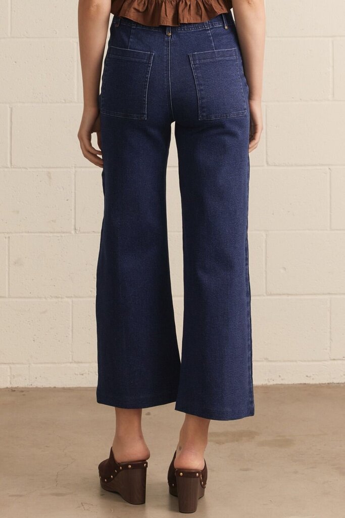 High Rise Wide- Leg Pant - DK DENIM