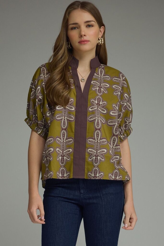 Martini Olive V-Neck Top