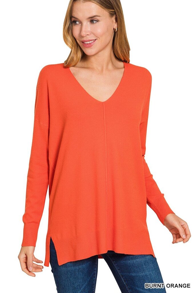 Front Seam Sweater ORANGE