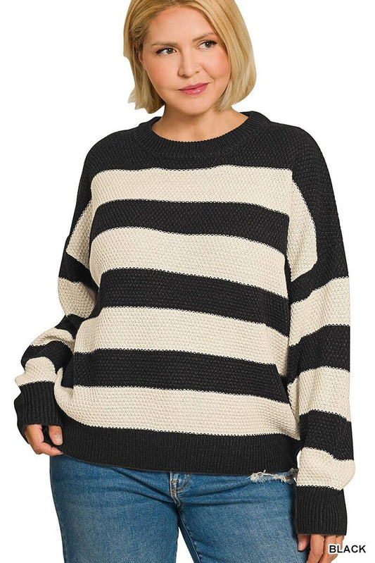 Striped Drop Shoulder Sweater