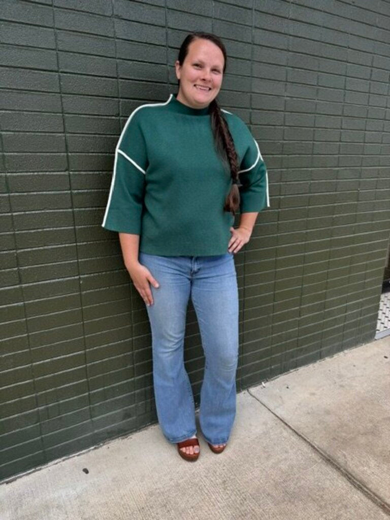 3/4 Sleeve Mock Neck Sweater