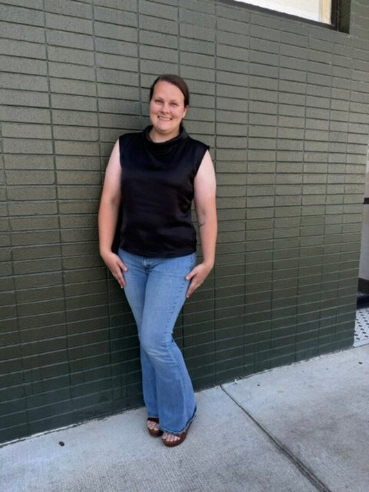 Sleeveless Satin Top