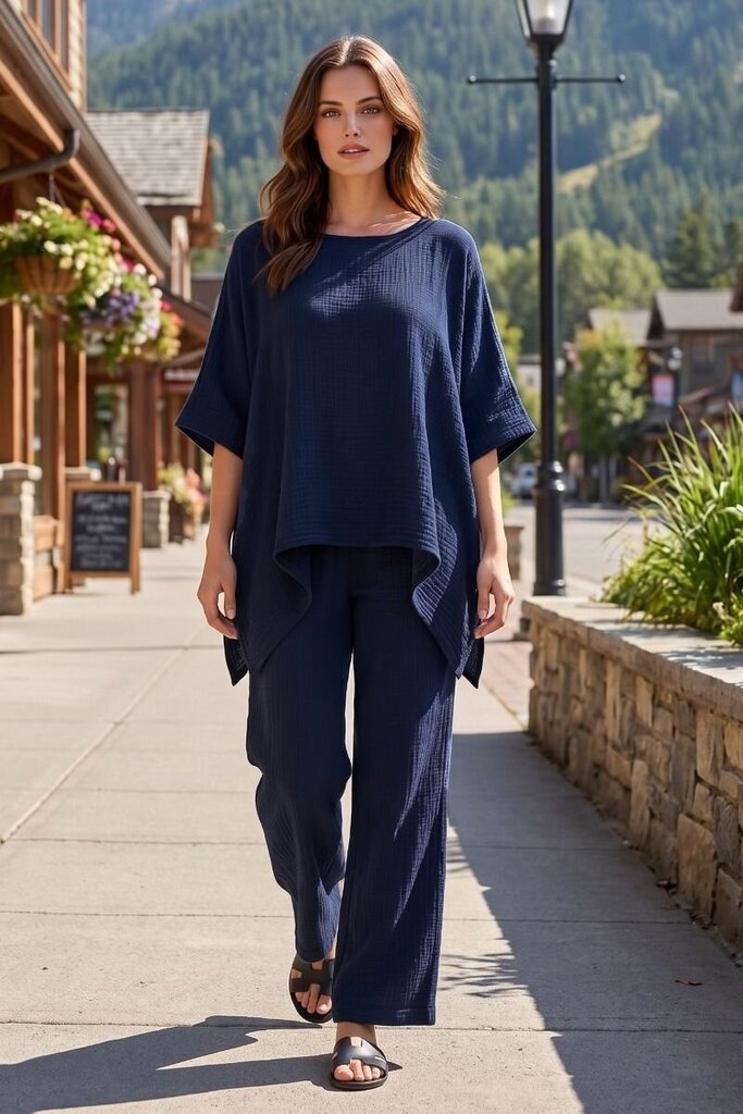 100% Cotton Poncho Set