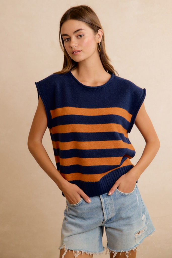 Gameday Striped Knit Top