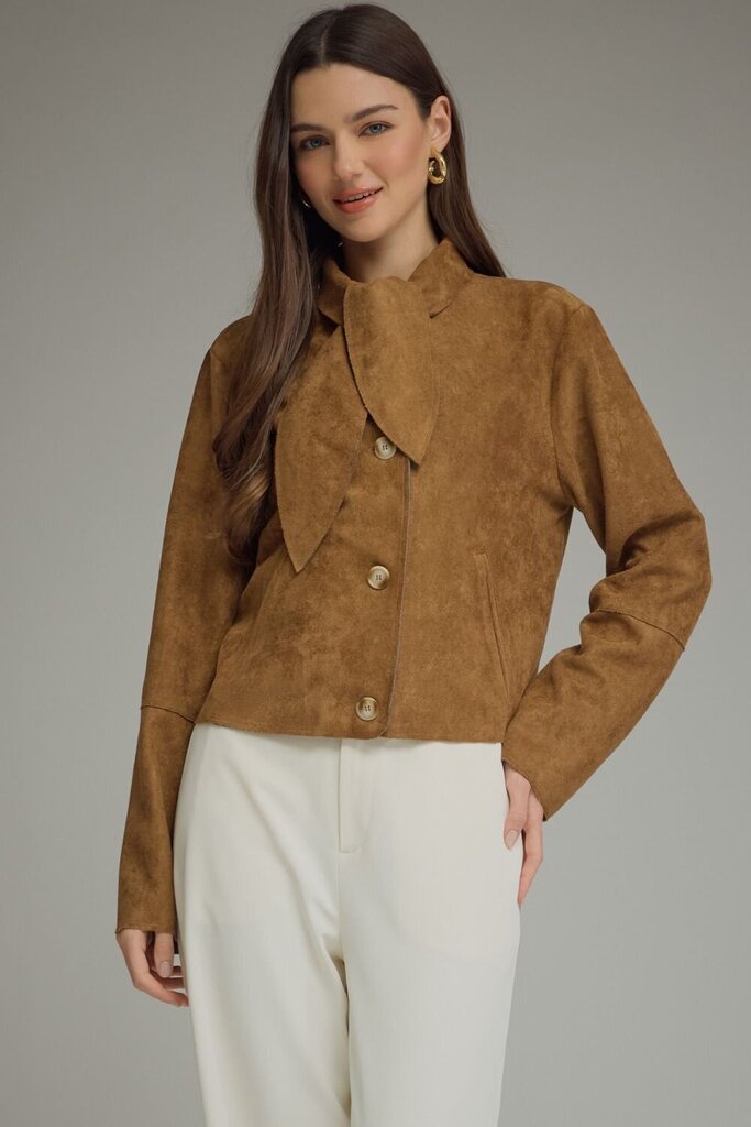 Faux Suede Collar Detail Jacket