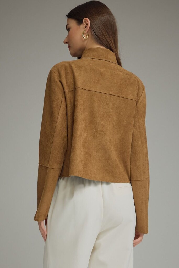 Faux Suede Collar Detail Jacket