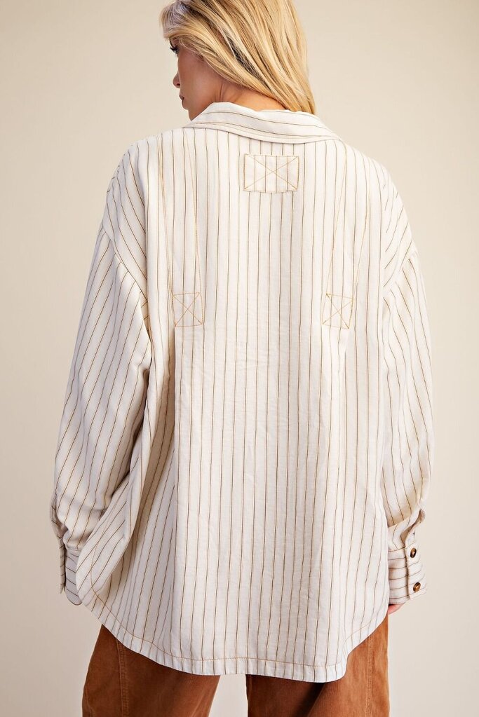 Stripe Woven Button Down