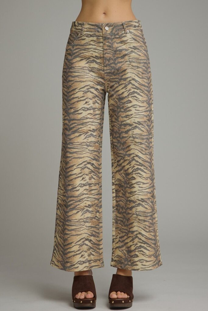 Animal Print Wide Leg Pant