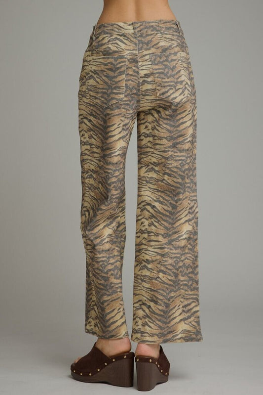 Animal Print Wide Leg Pant
