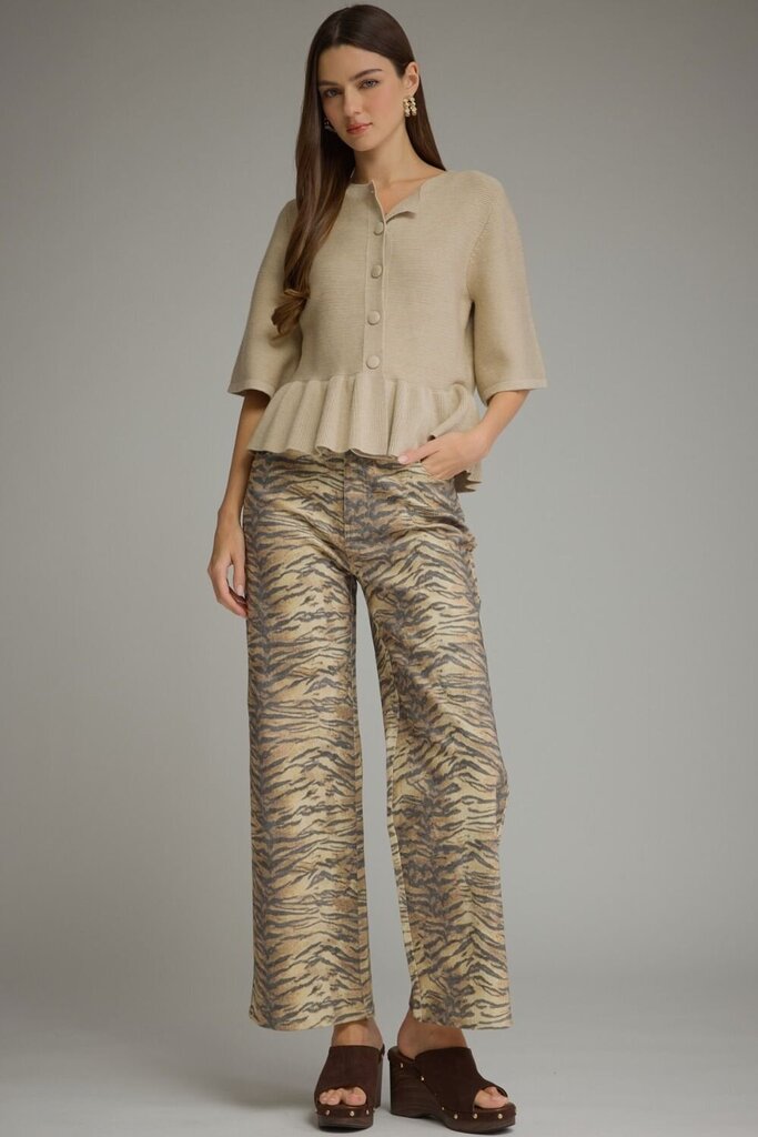 Animal Print Wide Leg Pant