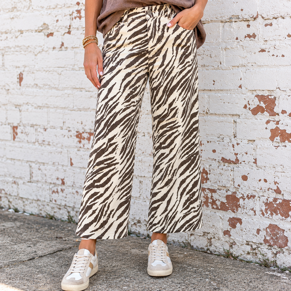 Animal Print Wide Leg Pant