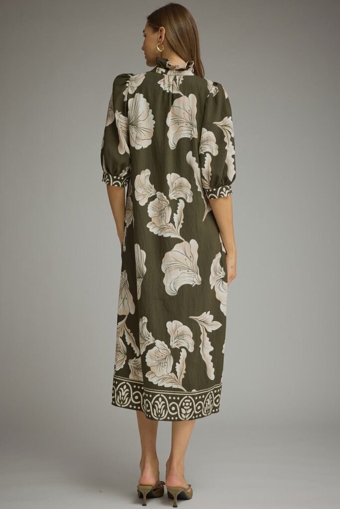 Floral 3/4 Puff Sleeve Middi - SM