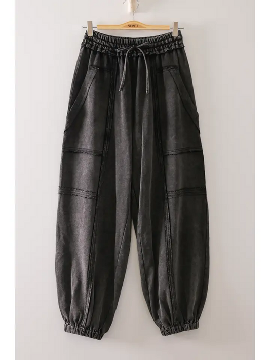 Vintage Wash Cargo Jogger Pants