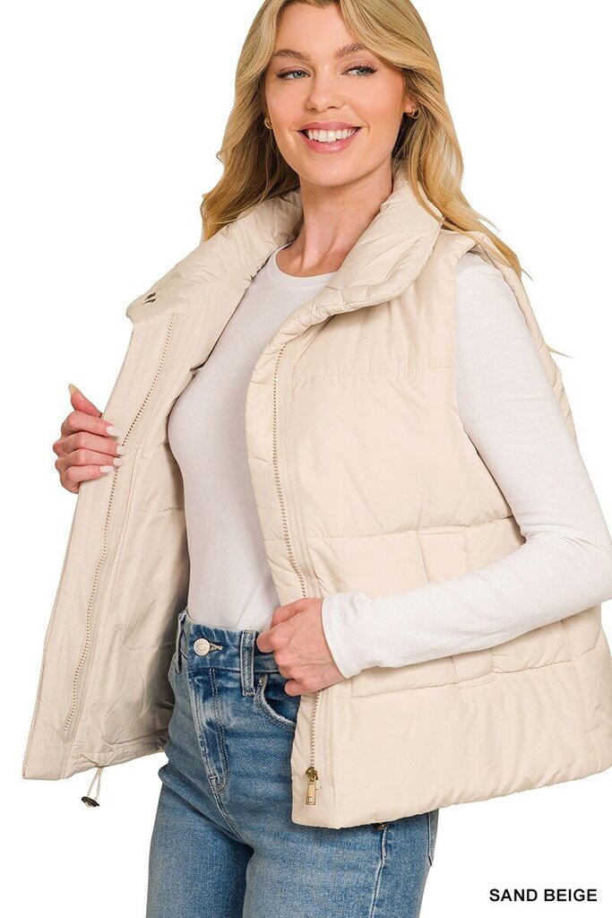 High Neck Puffer Vest