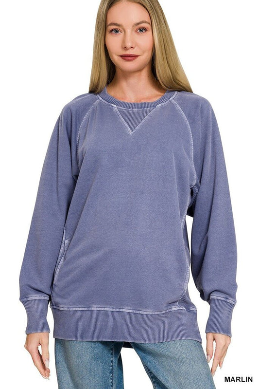 Pigment Dyed French Terry Pullover MARLIN