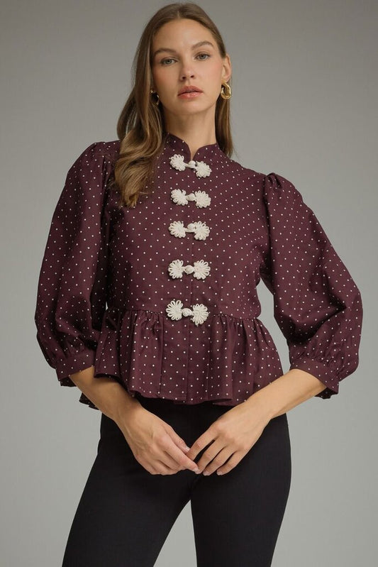 Polka dot Peplum Top