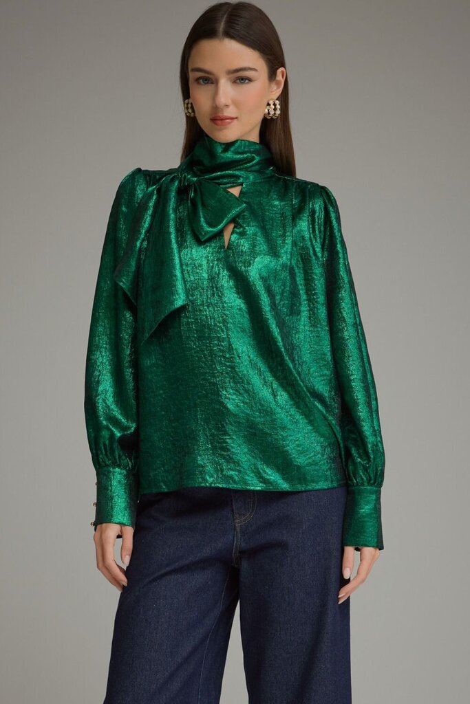 Metallic Tie Neck Top