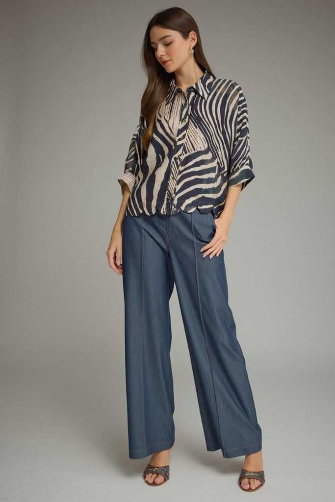Zebra Poncho Sleeve Button Down Top