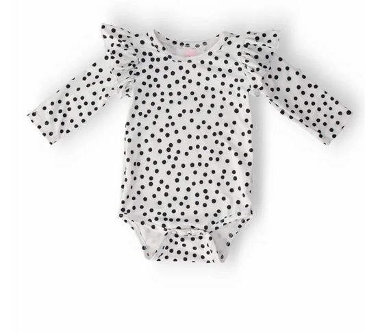 Scattered Dot L/S Flutter Bodysuit