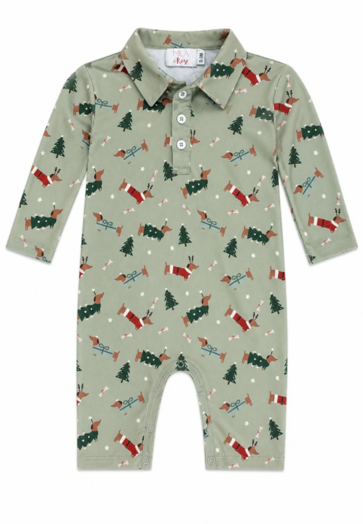 Dachshund Through the Snow L/S Polo One-Piece