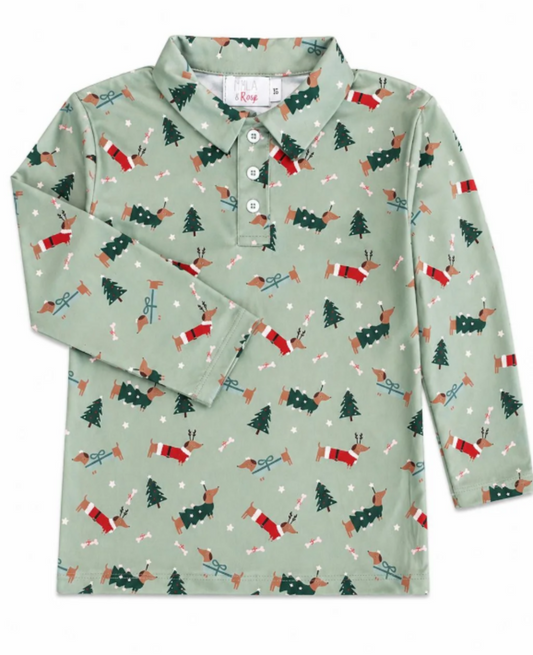 Dachshund Through the Snow L/S Polo