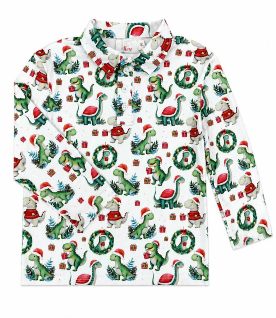 Santa Saurus L/S Polo