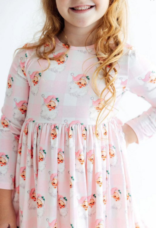 Storybook Santa L/S Ruffle Hem Twirl Dress