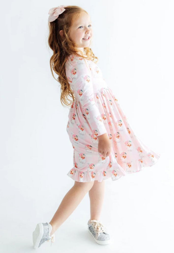 Storybook Santa L/S Ruffle Hem Twirl Dress