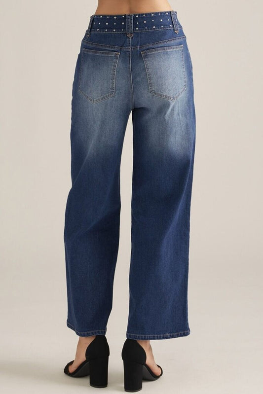 Rhinestone Detail Denim Pant