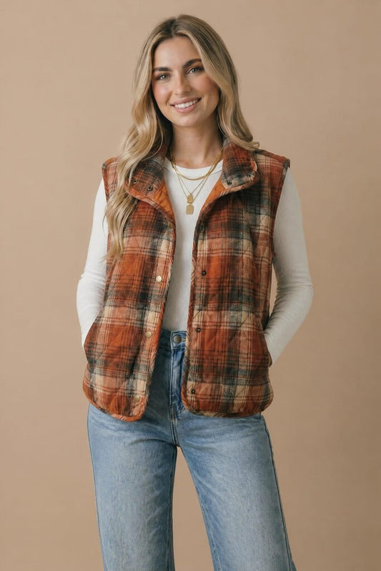 Plaid Puffer Jacket