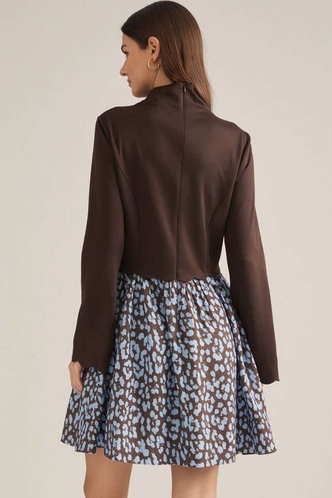 Mock Neck Long Sleeve Mixed Media Mini