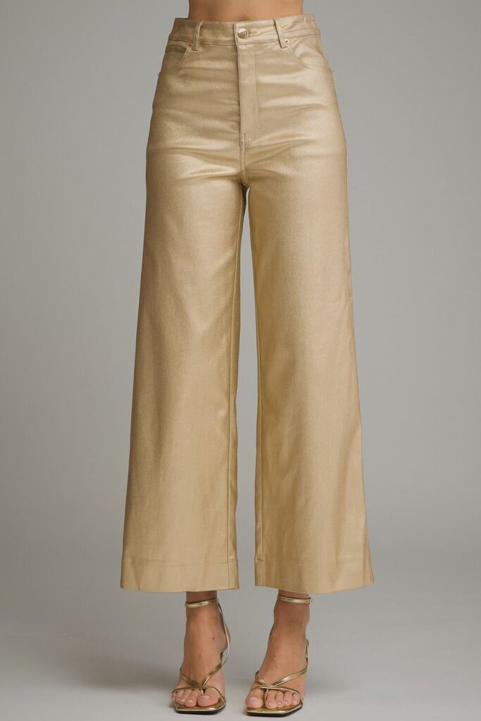 Metallic Wide Leg Pants