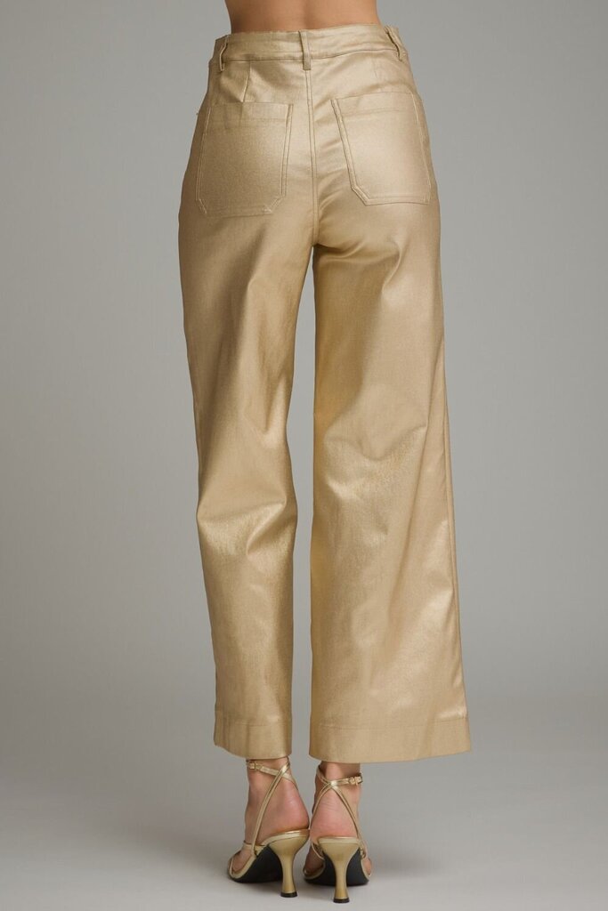 Metallic Wide Leg Pants