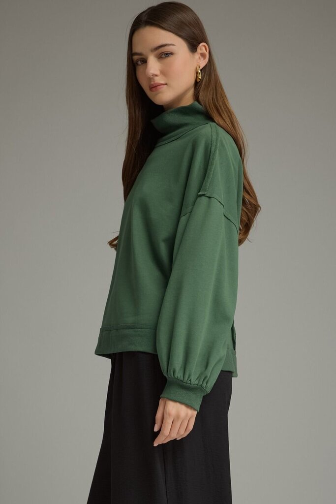 Mock Neck Ribbed Trim Top